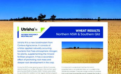Utrisha N Wheat Trial Results NSW QLD