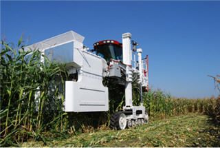 Pioneer's proprietary wind machine creates winds that can exceed 100 miles per hour to test for brittle snap resistance and standability in corn hybrids.