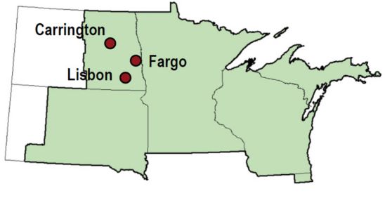 Soybean variety maturity study - research map