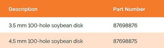 Chart showing seed drop using a Kinze brush meter with a 60-cell plate for soybean seed ranging from 1,985 to 2,726 seeds/lb.