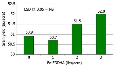 Effect of Fe-EDDHA on soybean grain yield.