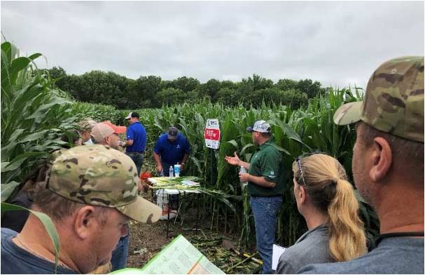 Pioneer Field Agronomist John Heimerman sharing agronomic management.