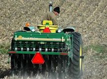 Drilling a cover crop mixture into corn stubble.