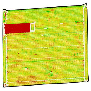 Yield map with a test plot included.