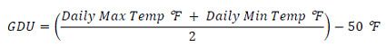 Growing degree unit (GDU) formula.