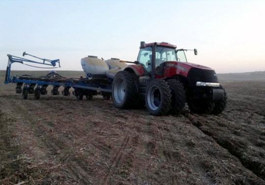 This is a photo of early spring fieldwork.