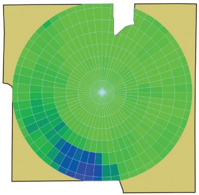 Variable rate irrigation prescription for zone control system.