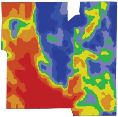 Map of electrical conductivity measurements.