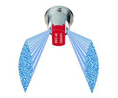 Illustration: Example of a twin flat fan nozzle.