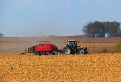 Removing corn stover.