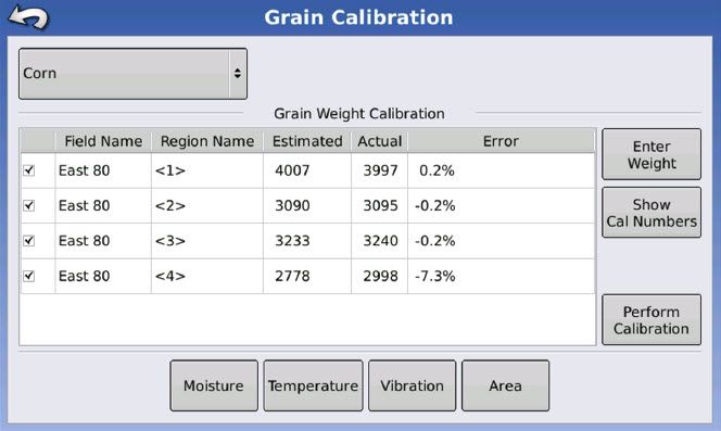 Ag Leader Integra Yield Monitor display.