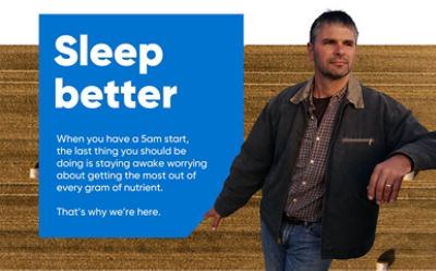 Person with branded imagery and embedded text - Sleep Better