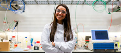 girl in laboratory