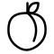 Peach black outline white background