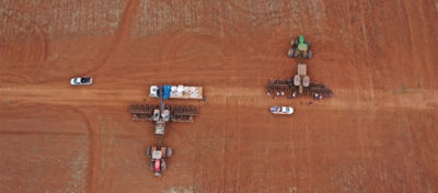 Plantio de soja, Safra 2023/24, na Região Oeste do Brasil.