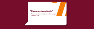 “Clean soybean fields.” 