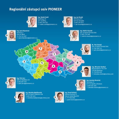 mapa obchodních zástupců semen