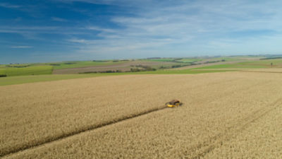 panoramic view of farm fields