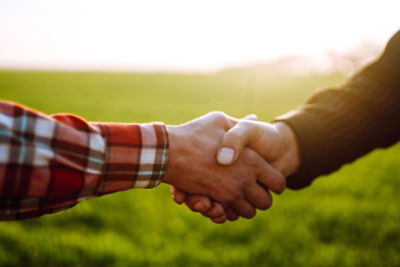 Farmers shaking hands
