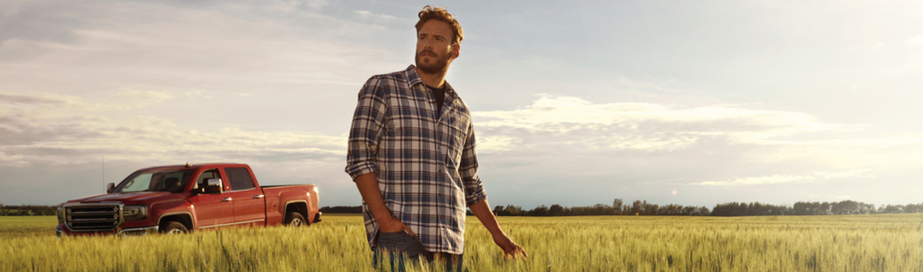man in field