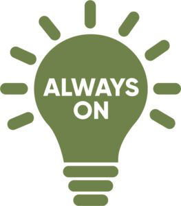 light bulb always on icon