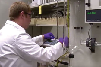 Man in science lab