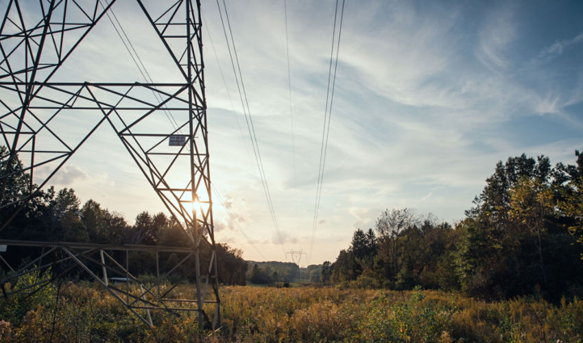 Powerlines and sunset