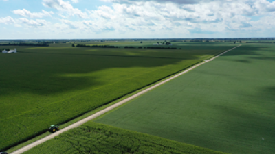 birds eye view of field