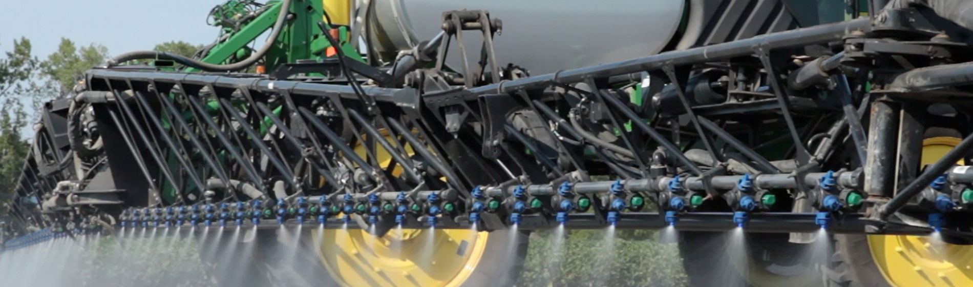 Nozzles spraying on dirt