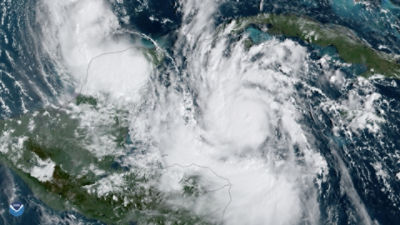 Aerial hurricane map