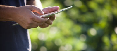 man on a tablet