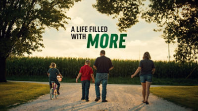 Family walking down driveway