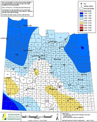 Saskatchewan Corn Heat Map