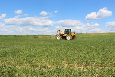 Sprayer in early soybeans
