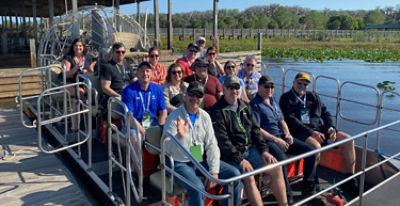 Yield Hero 2022 winners taking in an alligator boat tour in Florida. 
