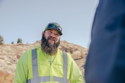 male worker talking