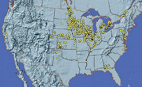 Locations where isogenic pairs of Pioneer® brand hybrids were tested to measure the effects of ECB resistance provided by the Cry1Ab trait.