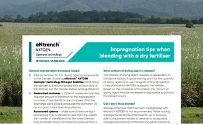 eNtrech NXTGEN Impregnation tips when blending with a dry fertiliser 