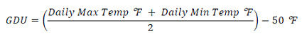 Growing degree unit (GDU) formula.