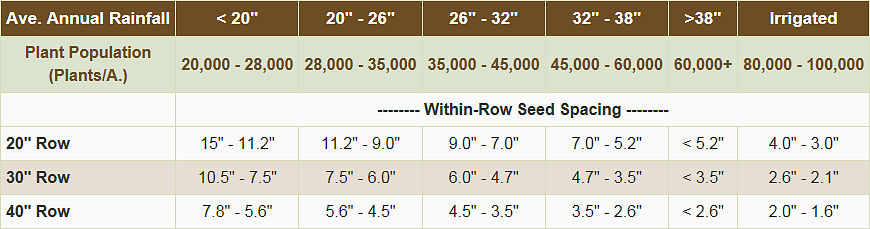 Plant population and seed spacing guidelines for grain sorghum.