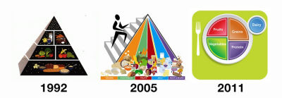 colorful shapes showing food groups