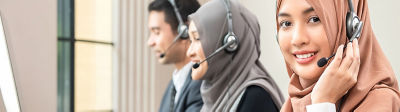 woman working in call center