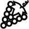Grape in black outline