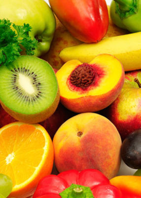 Frutas y verduras coloridas