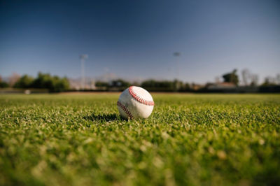 Image of baseball on a field