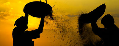 silhouette men working