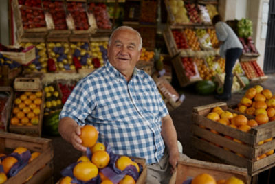 Man in fruit market