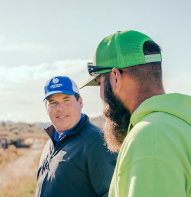 worker and rep talking